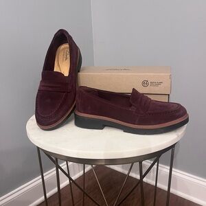 Clark’s Westlynn Bay - Burgundy Leather Loafers 8.5